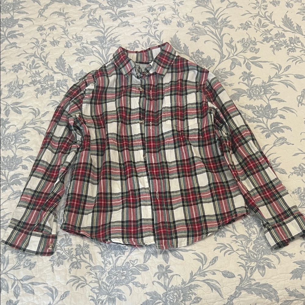 Class Club Red and Green Plaid Button-Down Shirt